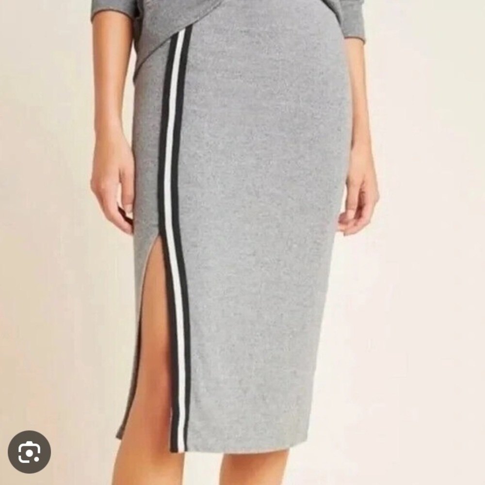 Sundry gray split side jersey bodycon midi skirt size 1 or Small
